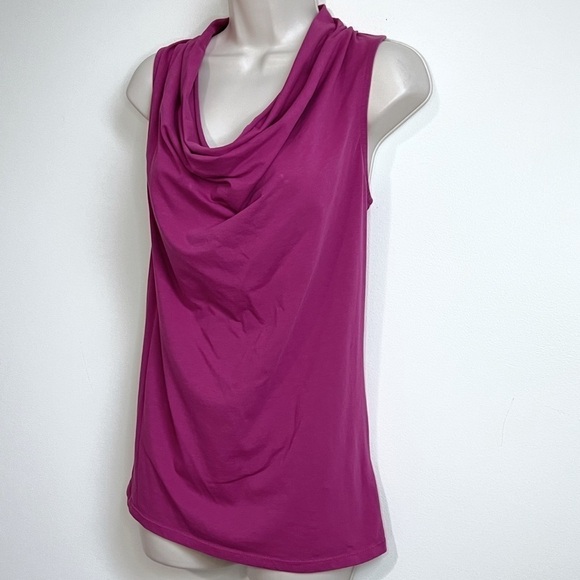 Synergy Organic Clothing Fuchsia Pink Drape Neck Tank Top Pullover Extra Small - Picture 2 of 6